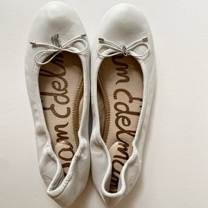 Sam Edelman White Leather Ballet Flats